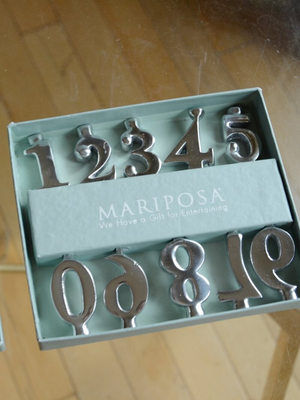 Mariposa Aluminum 10-Pc. Number Candle Holder Set